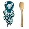 Blue Octopus Kitchen Ceramic Spoon Rest - Utensil Holder 10.5 Inches and Solid Bamboo Spoon Set for Kitchen 4117k9hye7S. SS100