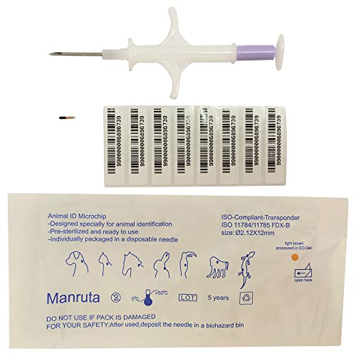 Manruta Multiple Sizes Pet Id Microchips For Animals (Small Size: 1.25 Mm Dia , 7Mm Length., 12 Pack) #TOP1