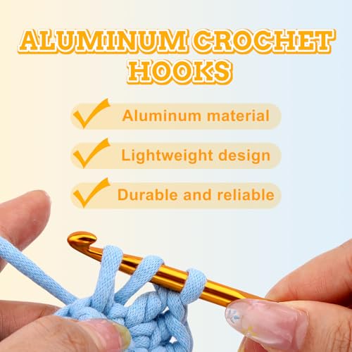 Image of UzecPk 12Pcs Size J / 6.0mm Crochet Hooks, Aluminum Crochet Needles Metal Crochet Hook, Crochet Hook Bulk Crochet Needle for Crocheting Yarn Knitting Scarf Hat