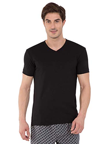Image of Jockey Men's Solid Regular Fit T-Shirt (2726-0105-BLACK XX-Large)