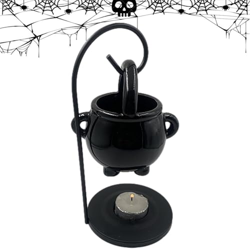 Difusor de aceite de Halloween - Portavelas de brujas, difusor de aroma de varilla de incienso de aceite esencial negro, decoración del hogar, decoración de meditación de licores