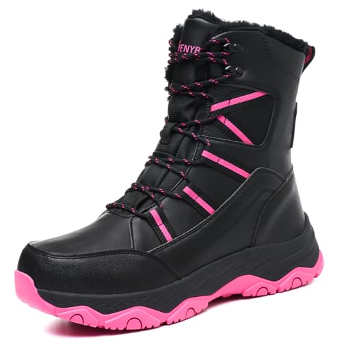 MENYBAN Women's Snow Boots Waterproof Anti slip Lightweight Warm Faux Fur Lined Multi functional Comfortable Winter Mid-Calf Booties for Outdoor red39