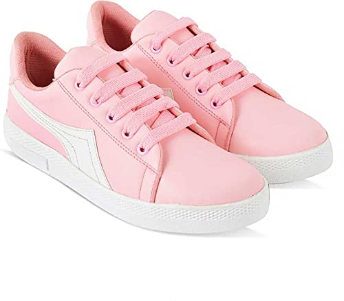 Womens Sneaker Shoes Laceup Shoes School Dailyuse Shoe Pink (B092RYT9B1) Amazon Price History, Amazon Price Tracker