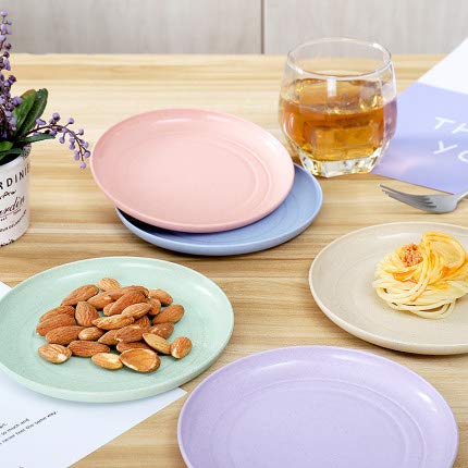 image for JUCOXO Wheat Straw Appetizer Plates - 5 Pack 5.9