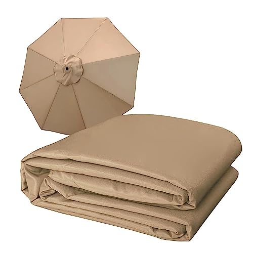 KADEUX 8 Ribs Parasol Top Cover, 9ft(270CM) 10ft(300CM) Umbrella Replacement Canopy Cantilever Patio Umbrella Replacement Canopy (Color : Khaki, Size : 3m/10ft)