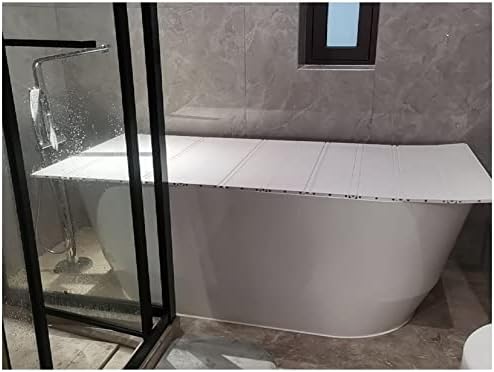 Bathtub Tray 1.2cm Thickness Dust-Proof PVC Bathtub Cover, Folding Bathtub Tray Shutter Bath Lid, Insulation Board Bath Shelf for Bathtubs of Various Sizes Multifunctional e, Size : 75x