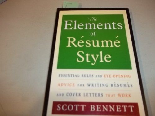 The Elements of Resume Style: Essential Rules a... 081447280X Book Cover