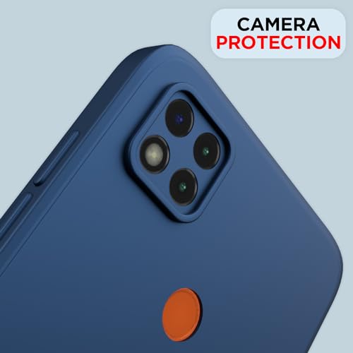 Image of Outlouders Back Cover for Redmi 10A / 10A Sport /Redmi 9 /9 Activ / 9C / Poco C31 | Camera Protection | Durable Soft Matte Silicone Bumper Case (Blue)