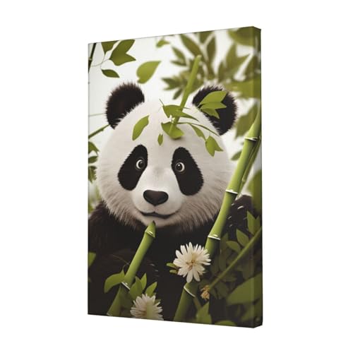 Toile de panda impression HD poster mural à suspendre pour chambre et bureau 30x45 cm