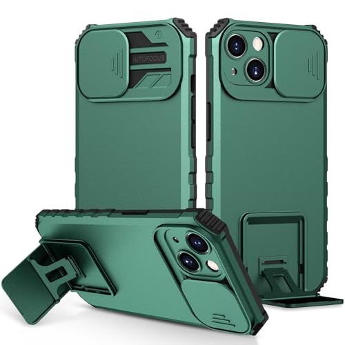 ATISIJIE para XiaoMi RedMi A1/A2 Funda con Soporte Integrado,Protección Antigolpes,Diseño Elegante y Resistente,Protección de Cámara y Funcionalidad Completa-Verde Oscuro