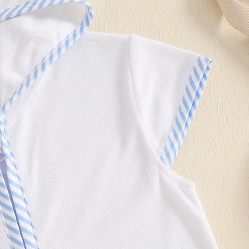 Image of Girls Terry Cloth Swim Cover Up Zip Up Hooded Bathing Suit Coverup Wraps Rufled Kids Pool Beach Robe Cover-Up Dress