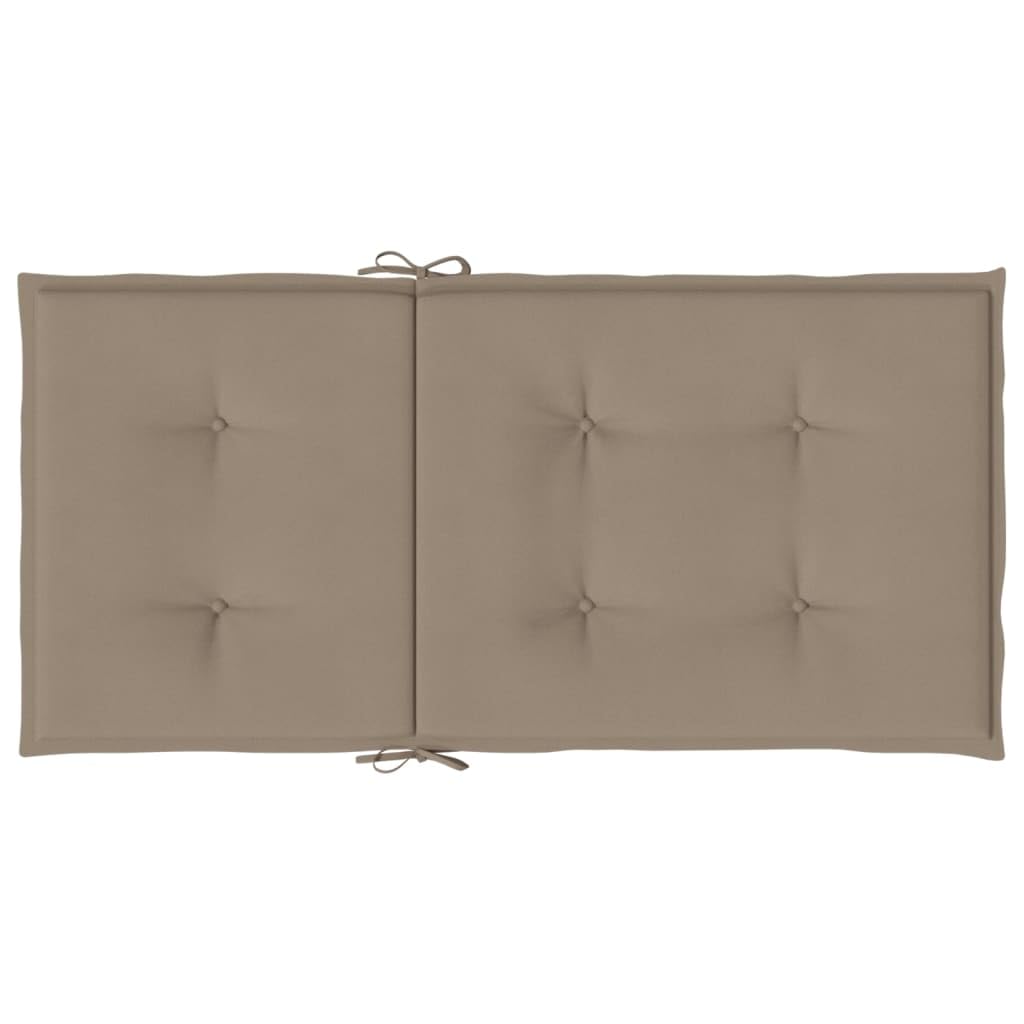 vidaXL Cojines de Sillas de Jardín 6 uds, Almohadas con Respaldo Alto, Acolchados para Sillones, Cojines para Patio, Tela Gris Taupe 100x50x3 cm