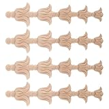 Sewroro 4 Pezzi Fregi in Legno Intagliato Stile Europeo Decorazioni Verticali Non Vernicia...