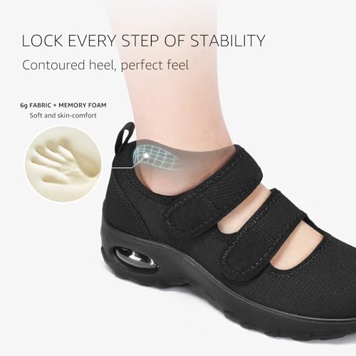 STQ Womens Walking Shoes Non Slip Orthopedic Shoes Adjustable Diabetic Shoes Comfort Mary Jane Shoe4