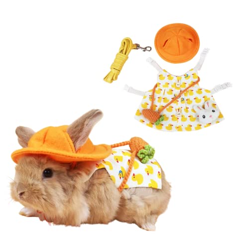 Image of Rabbit Harness and Leash for Walking Escape Proof - Cute Mesh Breathable Bunny Vest Harness Outdoor Camping Hiking Training - Also Suit for Ferret Kittn Puppy Small Animals (Medium)