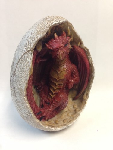 Estatua de dragón rojo de 4.75 pulgadas en huevo miniatura 3