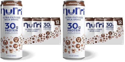 Image of Nurri - 30g Protein Ultra Filtered Milk Shake - Chocolate - Lactose Free, Low Sugar, 150 Calories, 10 Vitamins and Minerals - 11 fl oz,(Pack of 24)