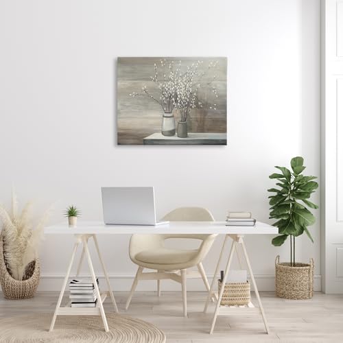 Image of Stupell Industries Pussy Willow Still Life XXL Stretched Canvas Wall Art, Proudly Made in USA, 30x40, Design By Artist Wild Apple