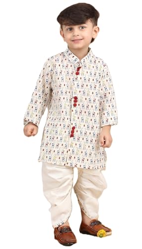 POLKA TOTS Boy’s Cotton Full Sleeve Angrakha Kurta with Dhoti Set...