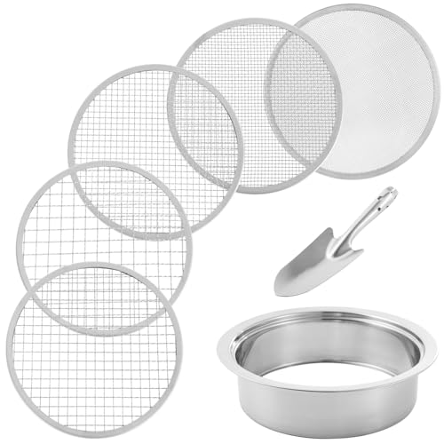 Soil Sifter Set with Interchangeable Meshes