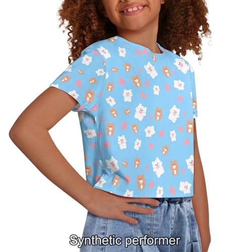 Image of 4th of July Shirt for Girls 7-8 Years US Flag Crop Tops Kids Outfit Independent Day Graphic Tee-