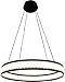Eurofase 37091-019 Forster Real Leather Strap Floating Ring LED Pendant Light, 1-Light 60 Total Watts, 4" H x 28" Dia, Black