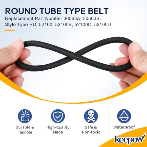 Image of KEEPOW Vacuum Belt, 10 Pack Round Vacuum Belts Replacement Vacuum Parts Compatible with Sanitaire Eureka Vacuum Cleaner, 66100 SC679 C2094 Belt, Part Number 30563B, 30563A