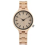 OSOLVE Cinturino in pelle Orologi alla moda Orologio da donna Cinturino a catena in legno Braccialetto in acero di lusso Orologio da movimento giapponese retrò