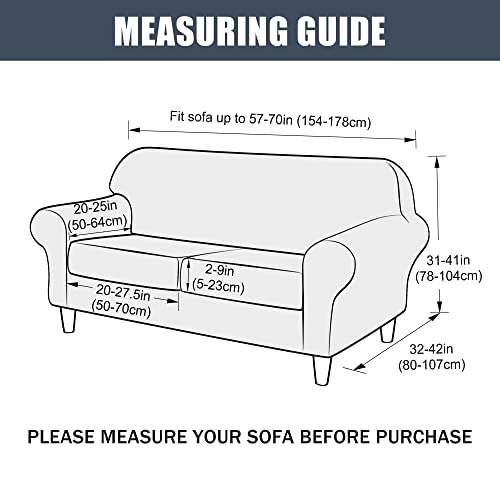 Conruser Stretch Sofa Slipcover, Soft Velvet Sofa Covers For 2 Cushion Couch Thick Furniture Protector For Pets & Kids (Pink, M) #TOP5