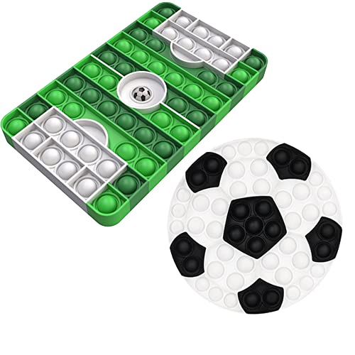 ランクチュアリー プッシュポップ ストレス発散 知育玩具 2個セット カラフル 大人 子供 おもちゃ セット2 サッカーボールとコート