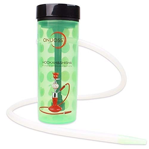 MAEE Easy to Clean Hookah, 1 Pc Plastic Bottle Portable Hookah Set Silicone Hose Hooka, for Family, Bar, Party Gift (Color : Green)