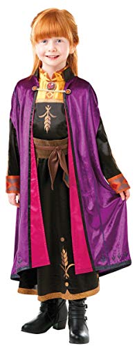 Rubies Disfraz Anna Deluxe Frozen 2 para niña, Vestido en satín de Lujo Oficial de Anna de Frozen...