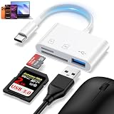 ChrisPow SDカードリーダー Type-C メモリカードリーダー 10cm 高耐久性ナイロン製線 USB/SD/TF変換アダプタ usb cからusb a変換アダプター 0TG機能 設定不要 高速伝送 双方向転送/2A充電 写真/ビデオ/動画 i-Phone17/タイプc スマホ/MacBook/PC/Galaxy/Androidなど