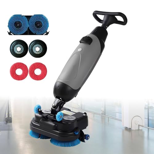 Limpiador eléctrico inalámbrico para pisos, 17 pulgadas, tanque de recuperación de 3 galones, funcionamiento de bajo ruido, ideal para suelos de madera, azulejos, terrazo, mármol, cobertura de 13000