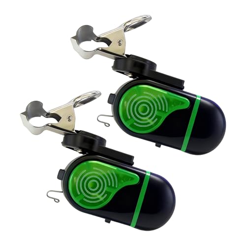 Generisch Indicatore di abbondanza per canne da, Allarme elettronico con Allarme Acustico e Ottico, 2 Pezzi da sensibili Regolabili per acque, fiumi, laghetti