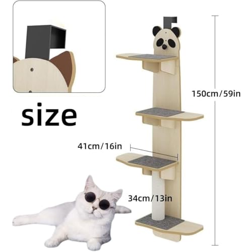 Grimpeur pour chats suspendu à la porte avec arbre à chat 4 niveaux - 8