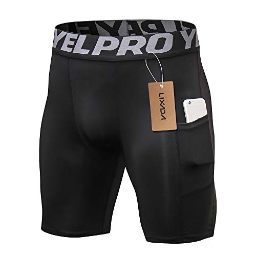 image for Lixada Men's Elastic Shorts Pants Performance Sports Baselayer Cool Dr