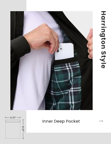 Image of TBMPOY Mens Lightweight Jackets Light Windbreaker Full Zip Casual Work Jacket Golf Business Fall Track Coat with Pockets