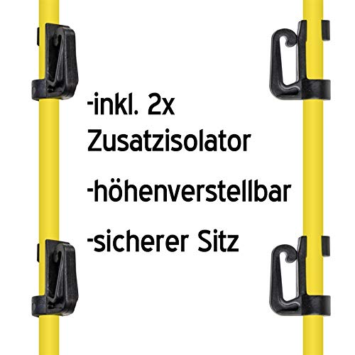 VOSS.farming 40 pz. Pali in Fibra di Vetro, Lunghezza 155 cm, a Punta Singola Lunga, ovali, per recinzioni elettriche