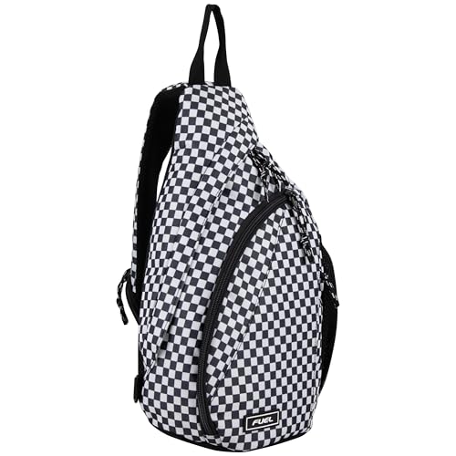 FUEL Sling Bag Hiking Travel Backpack Crossbody Chest Daypack for Men and Women Large Riptide Lightweight Checker