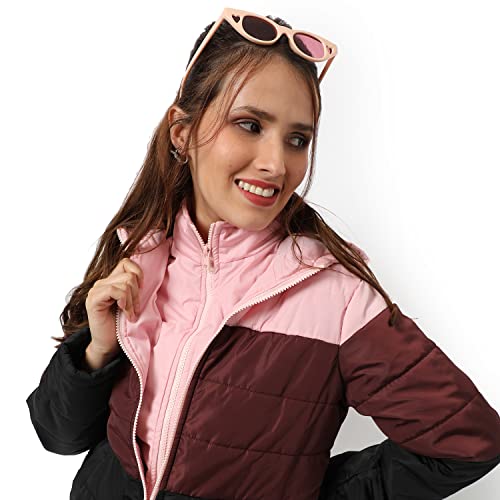Image of PINACOLADA Women's Puffer Regular Fit Bomber Jacket For Winter Wear | Standing Collar | Full Sleeve | Zipper | Casual Jacket For Woman & Girl | Western Stylish Jacket For Women