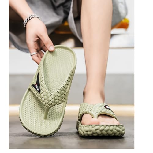 Shower Slipper Fashion Solid Color Letter Flip Flops Men's Home Outdoor Wear Soft Sole ls (Black 39 EU)3