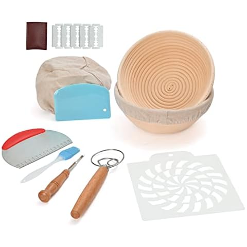 Yorkmills 2pcs 9 Inch Round Banneton Bread Proofing Basket set, Sourdough Proofing Basket with Bread Making Tools, Sourdough Bread Baking Supplies, Perfect Sourdough Starter kit Gifts For Bakers Cover
