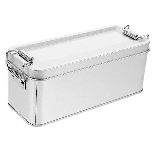 SOIMISS Embalaje De Caja De Hierro Pequeñas Cajas De Galletas Contenedores De Comida Navideña Lata De Galletas Lata De Recipiente Para Galletas Cajas De Dulces Vacías Plata Planchar
