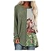 Damen Oversize Shirt Damen, Rundhals T-Shirt T-Shirt -Khaki Medium