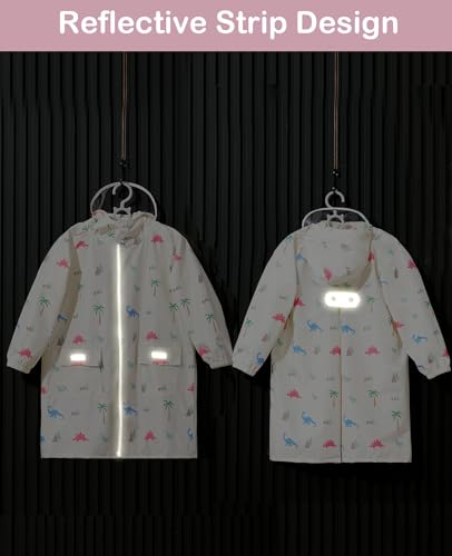 Image of Kids Raincoat Girls Boys Rain Jacket Hooded Rain Poncho Rainproof Cape Rainwear Reusable Outwear