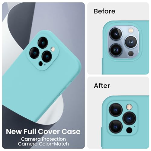 Image of FireNova Designed for iPhone 13 Pro Max Case, Silicone [Camera Protection] Phone Case, Soft Anti-Scratch Microfiber Lining Inside, 6.7 inch, Sea Blue