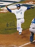 ALCIDES ESCOBAR KANSAS CITY ROYALS 2015 WS CHAMPS ACTION SIGNED 8x10 - Autographed MLB Photos