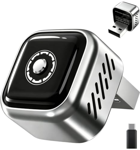 2026 Upgraded Wireless CarPlay Adapter with Buttons for Privacy Call & Two-Phone Fast Switch, Aluminum Cooling, Dual-Band WiFi, Mini Cable-Free, Compatible with Apple iPhone & Android Auto, Gray - image 1