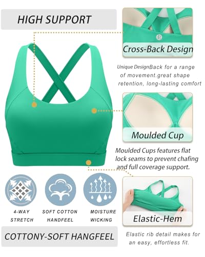 Image of RUNNING GIRL Sports Bra for Women High Support,Molded Cup Strappy Running Sports Bras with Sewn in Pads